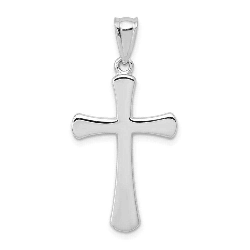 14K Weißgold Hohl Kreuz Anhänger