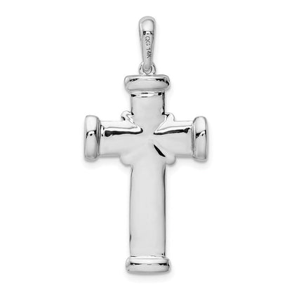 14K Weißgold Lateinisches Kreuz Anhänger