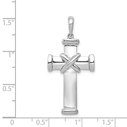 14K Weißgold Lateinisches Kreuz Anhänger