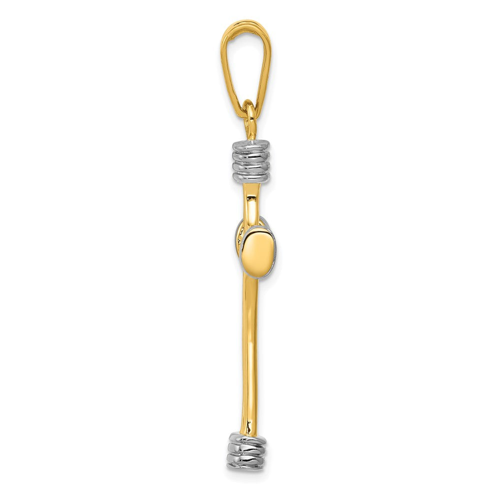 14K Gelb- & Rhodiumgold Fancy-Kreuz-Anhänger mit Rhodium