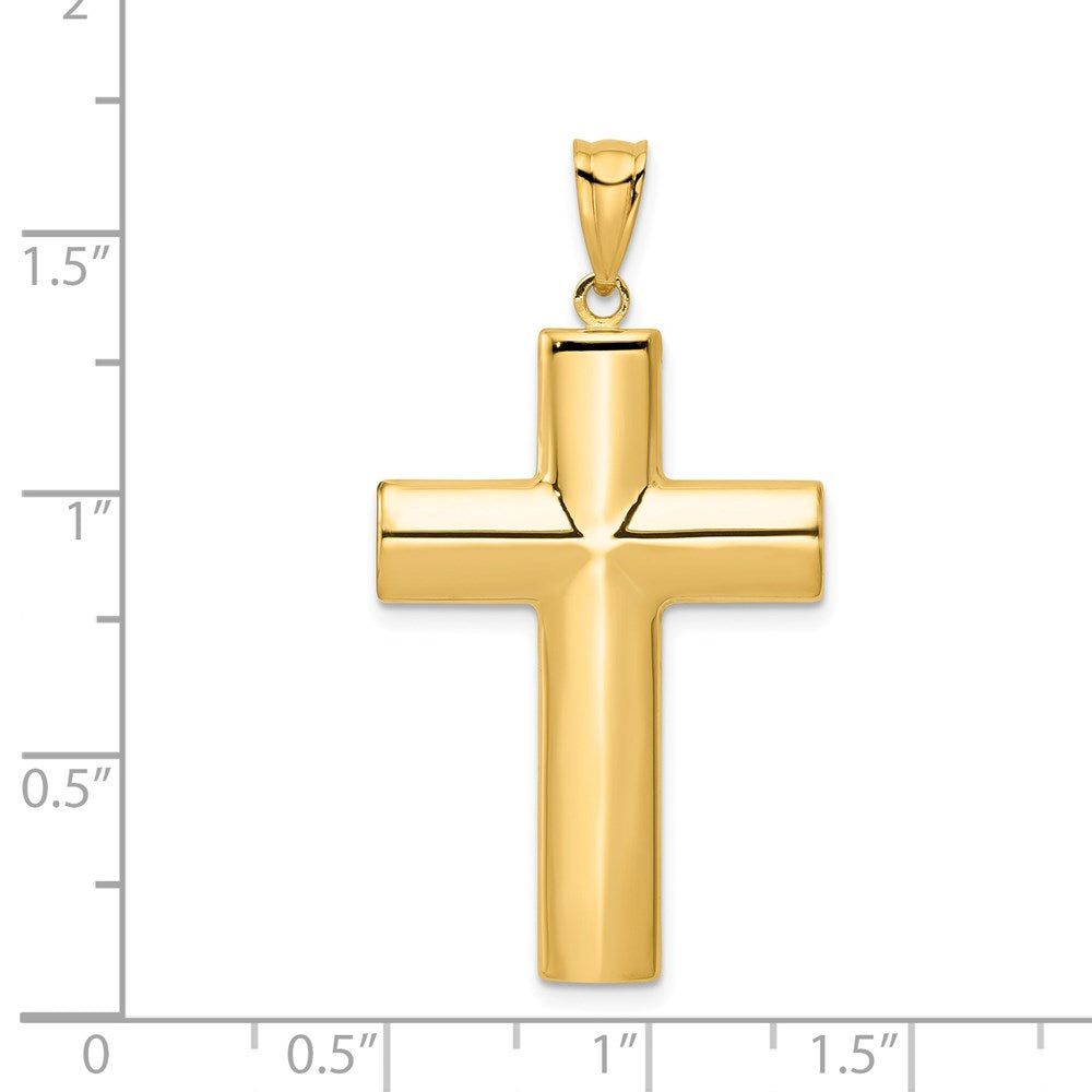 14K Gelbgold Hohl Kreuz Anhänger