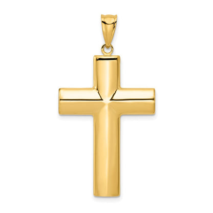14K Gelbgold Hohl Kreuz Anhänger