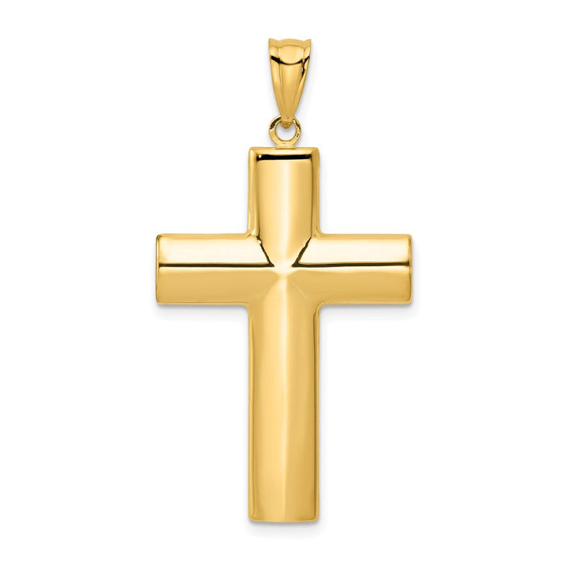 14K Gelbgold Hohl Kreuz Anhänger