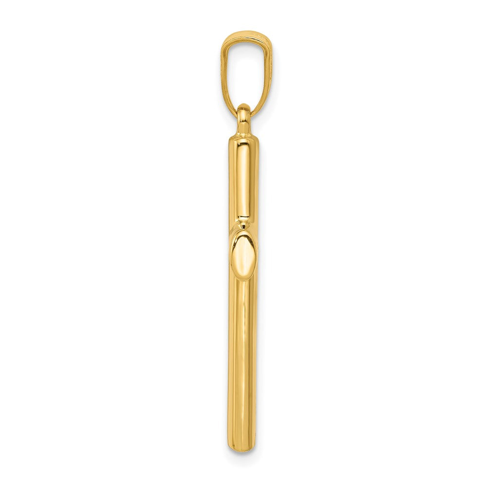 14K Gelbgold Hohl Kreuz Anhänger