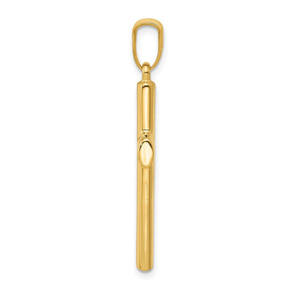 14K Gelbgold Hohl Kreuz Anhänger