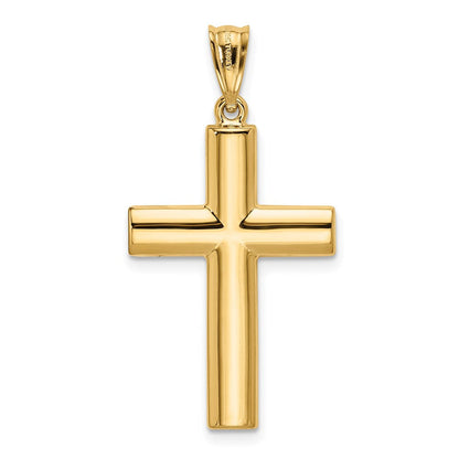 14K Gelbgold Hohl Kreuz Anhänger
