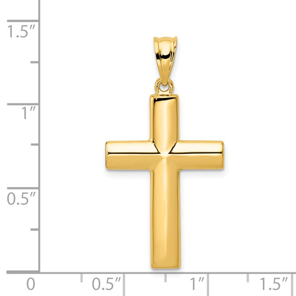 14K Gelbgold Hohl Kreuz Anhänger