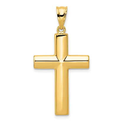 14K Gelbgold Hohl Kreuz Anhänger