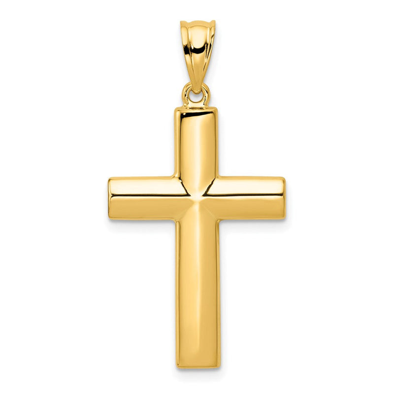 14K Gelbgold Hohl Kreuz Anhänger