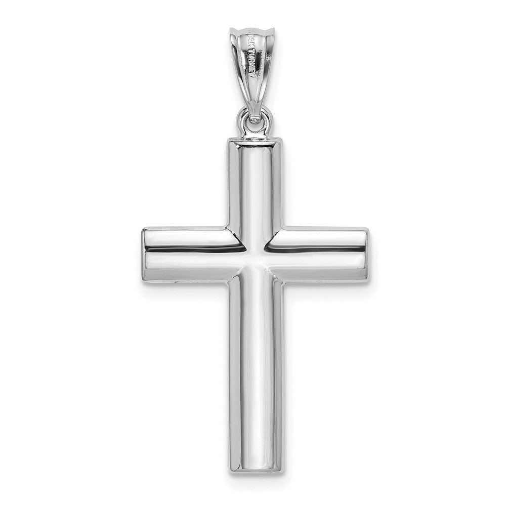 14K Weißgold Hohl Kreuz Anhänger
