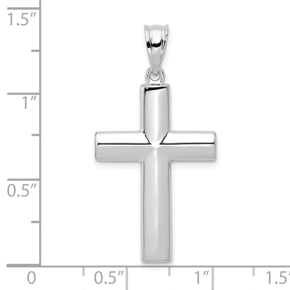14K Weißgold Hohl Kreuz Anhänger