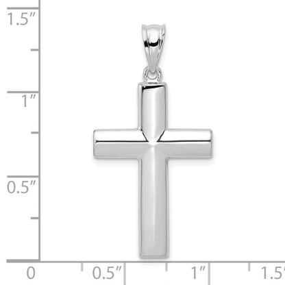 14K Weißgold Hohl Kreuz Anhänger