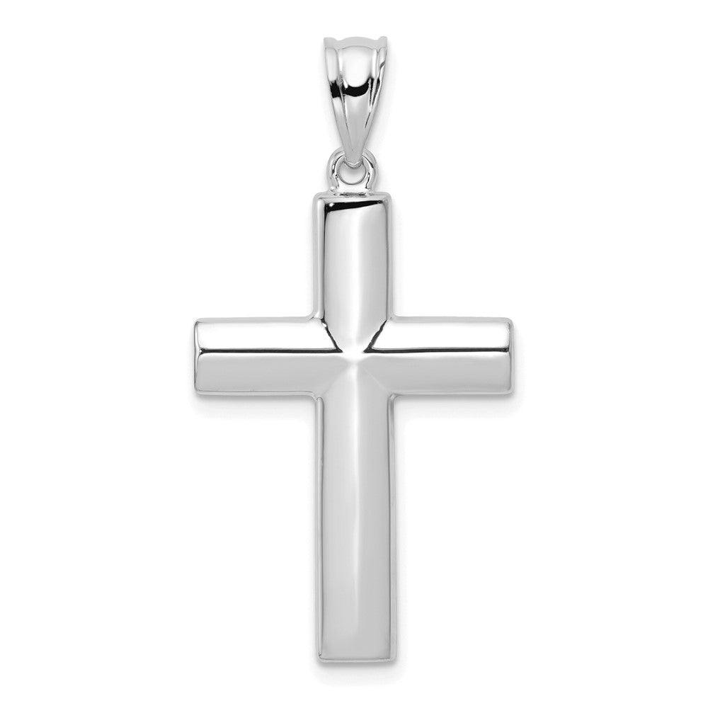 14K Weißgold Hohl Kreuz Anhänger