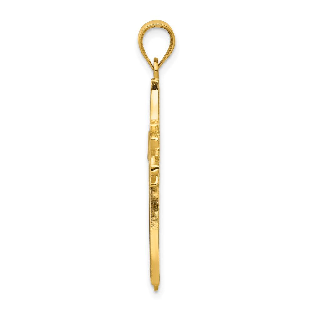 14K Gelbgold Latein-Kreuz-Anhänger, emailliert