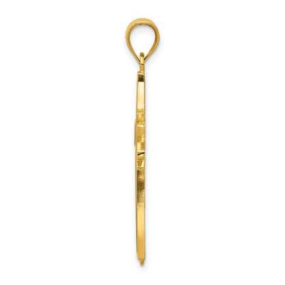 14K Gelbgold Latein-Kreuz-Anhänger, emailliert