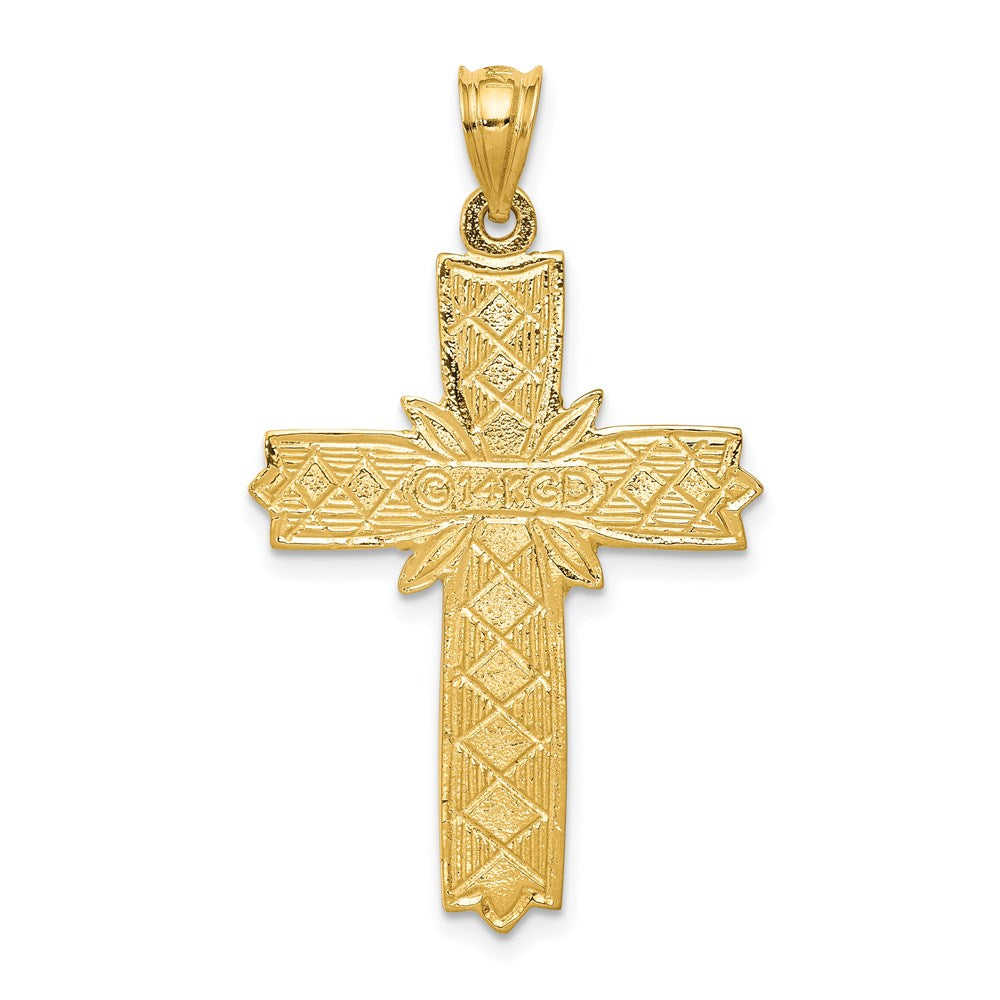 14K Gelbgold Latein-Kreuz-Anhänger, emailliert