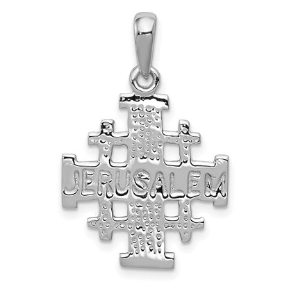 14K Weißgold Jerusalemkreuz-Anhänger