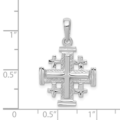 14K Weißgold Jerusalemkreuz-Anhänger