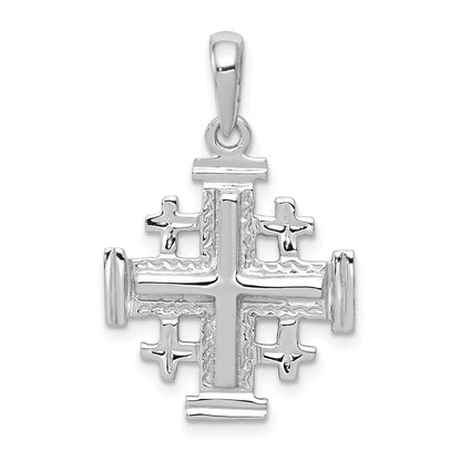 14K Weißgold Jerusalemkreuz-Anhänger
