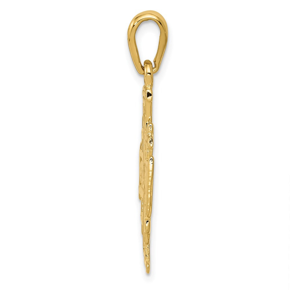 14K Gelbgold Jerusalem-Kreuz-Anhänger