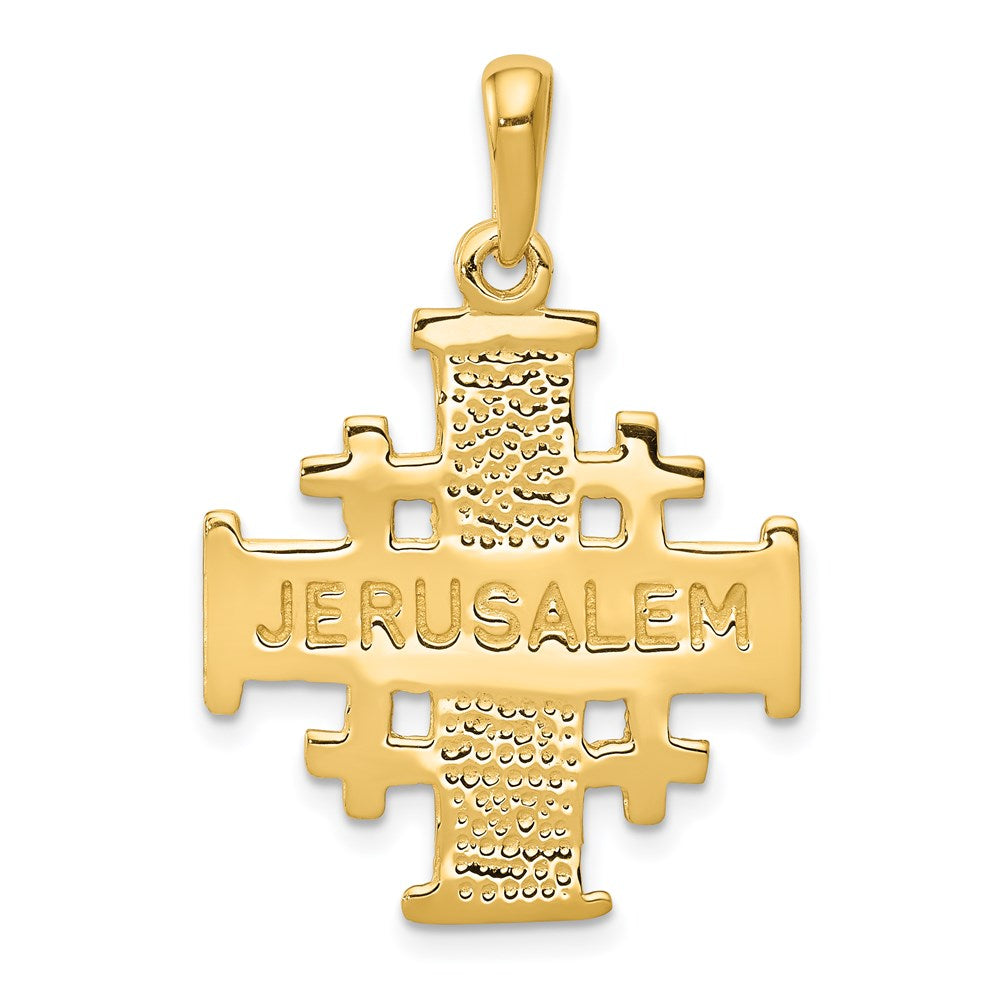 14K Gelbgold Jerusalem-Kreuz-Anhänger