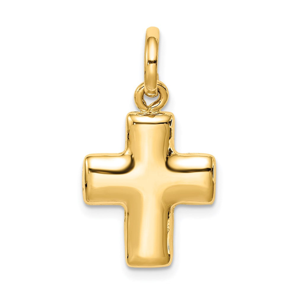14K Gelbgold Gewölbt Kreuz Charm