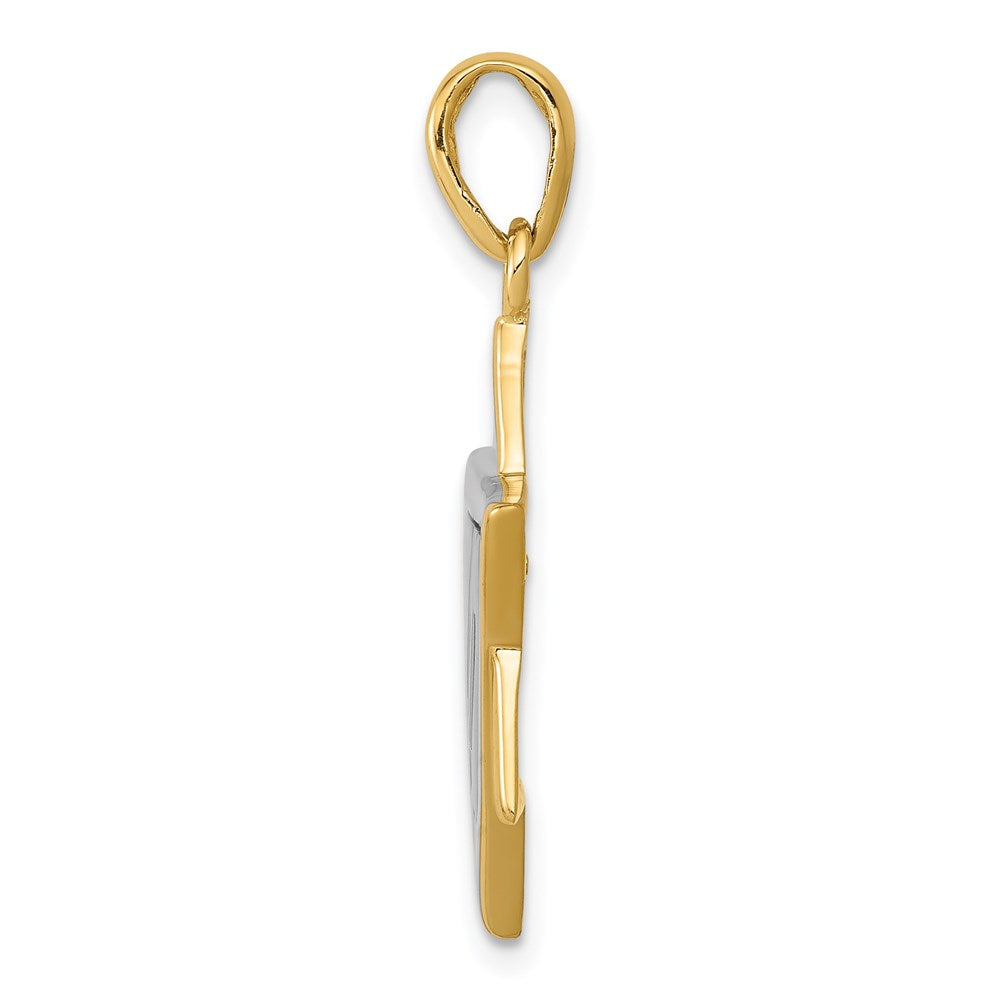 14 Karat Bicolor-Gold Anhänger Davidstern