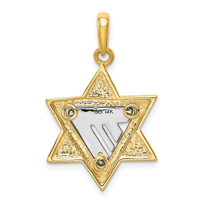 14 Karat Bicolor-Gold Anhänger Davidstern