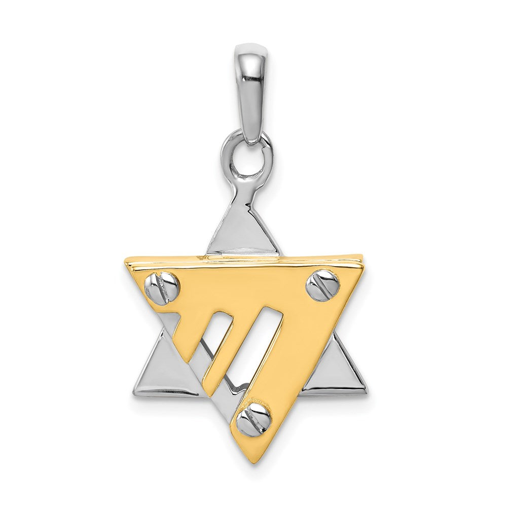 14K Bicolor Gold Davidstern-Anhänger