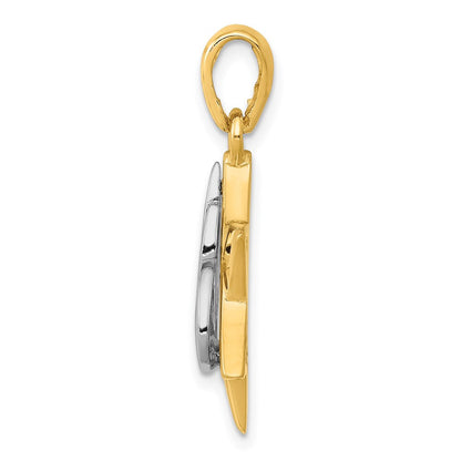 14K Bicolor Gold Davidstern-Anhänger