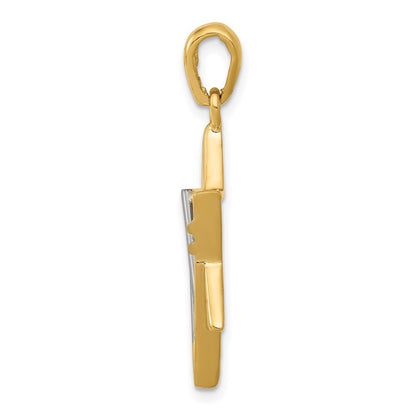 14K Bicolor Gold Davidstern-Anhänger