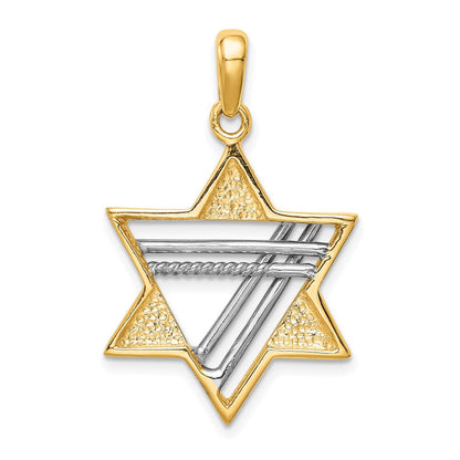 14K Bicolor Gold Davidstern-Anhänger