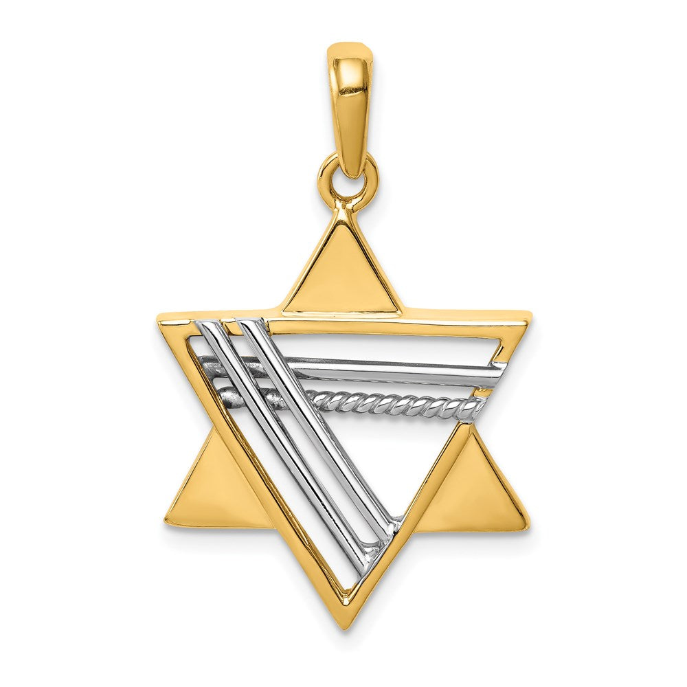 14K Bicolor Gold Davidstern-Anhänger