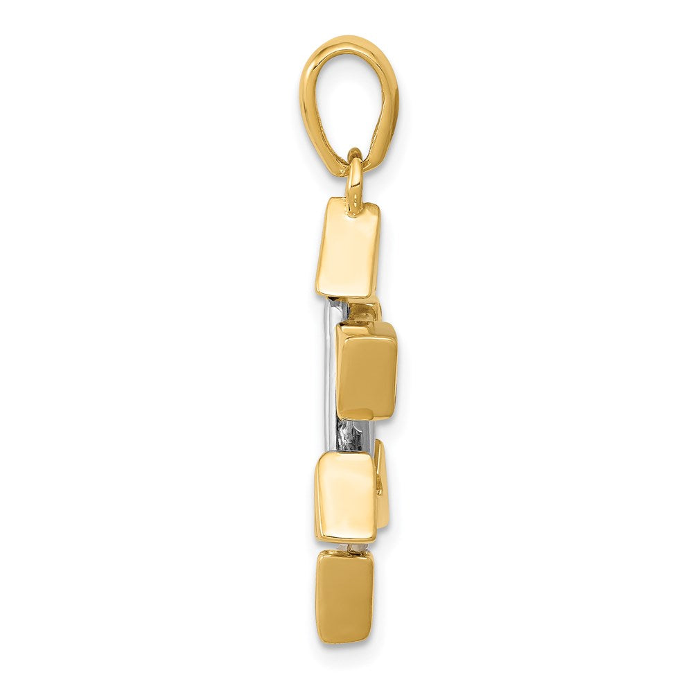 14K Bicolor-Gold Davidstern-Anhänger