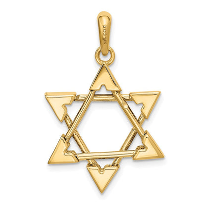 14K Bicolor-Gold Davidstern-Anhänger