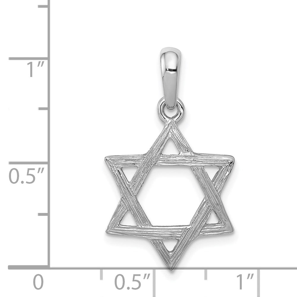 14K Weißgold Davidstern-Anhänger