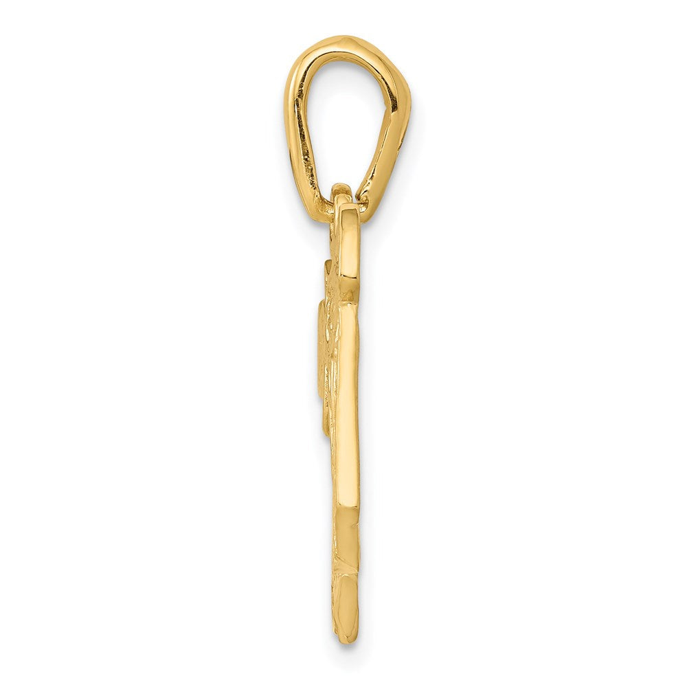 14K Gelbgold Filigran Chai Anhänger