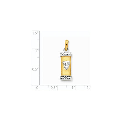 14K Bicolor-Gold Mesusa-Anhänger