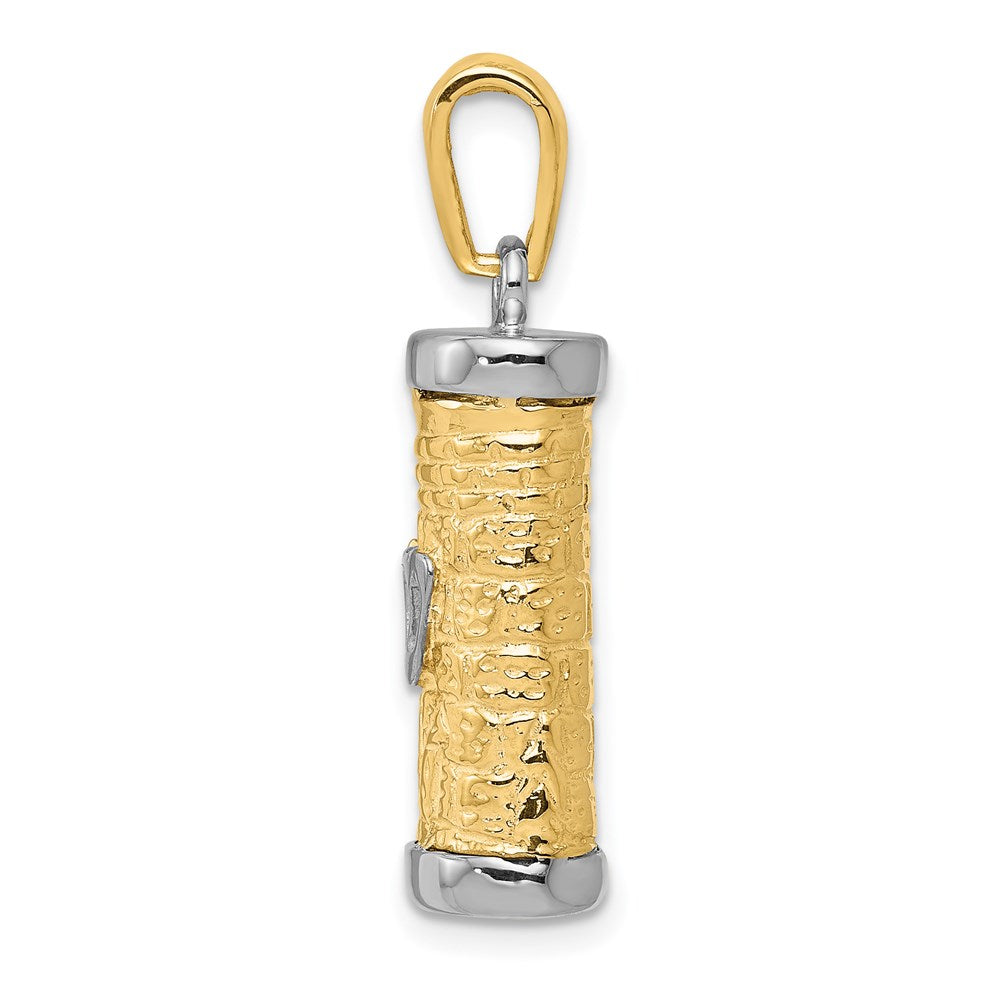 14K Bicolor-Gold 3D-Mesusa-Anhänger in Bicolor-Gold