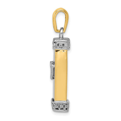 14 Karat Bicolor-Gold 3D-Mesusa-Anhänger