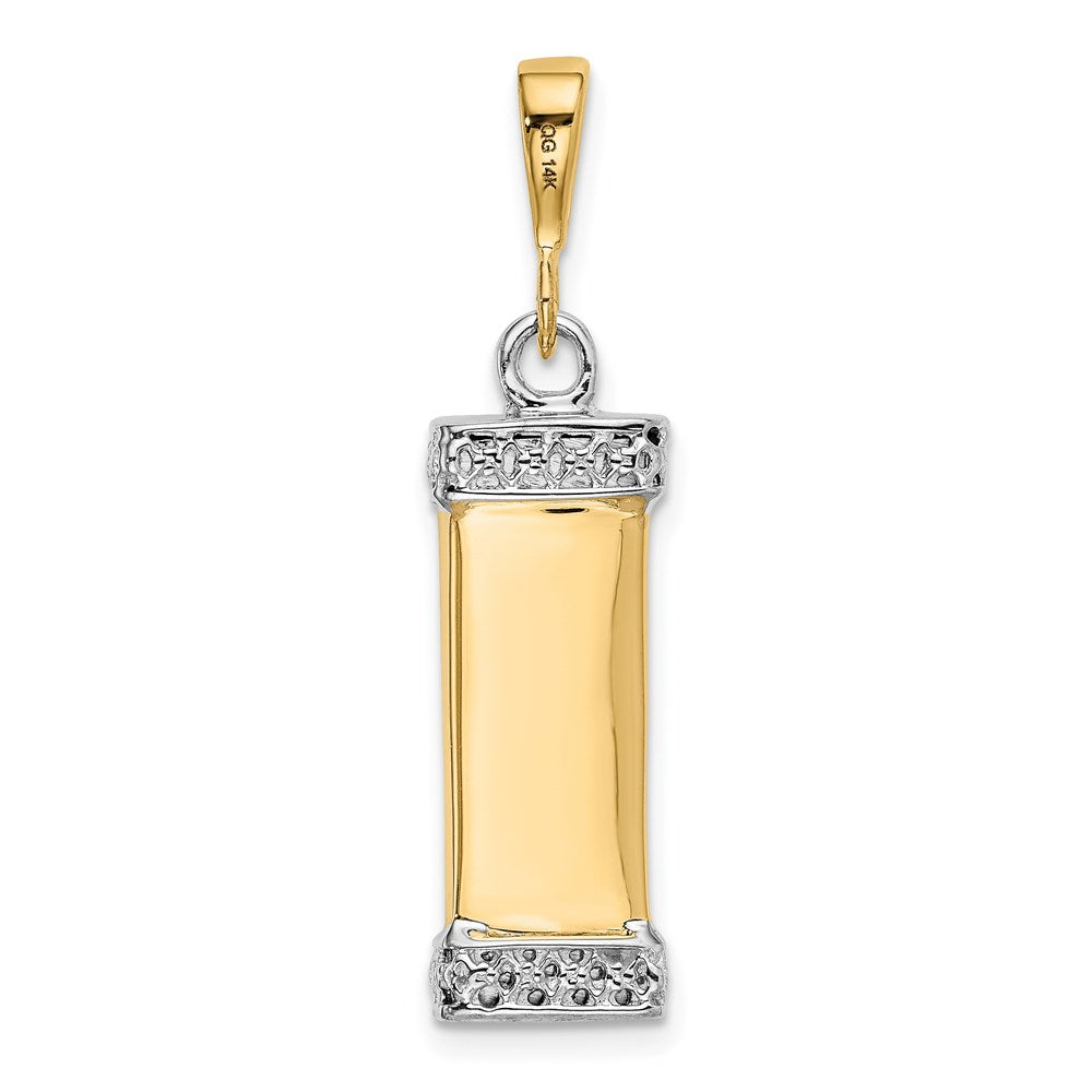14 Karat Bicolor-Gold 3D-Mesusa-Anhänger