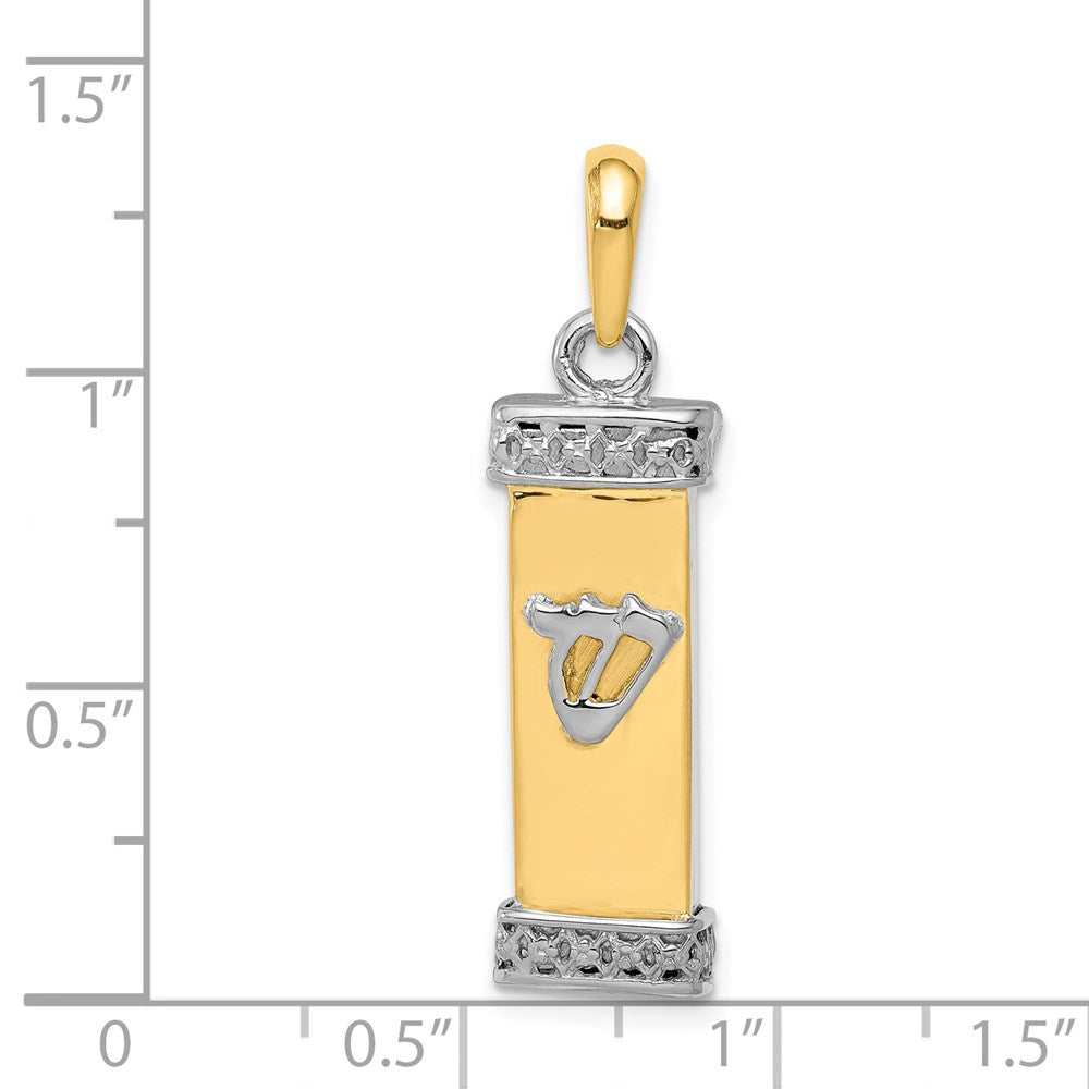 14 Karat Bicolor-Gold 3D-Mesusa-Anhänger