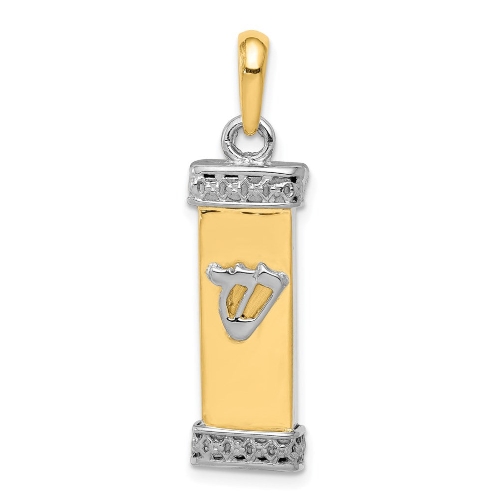 14 Karat Bicolor-Gold 3D-Mesusa-Anhänger