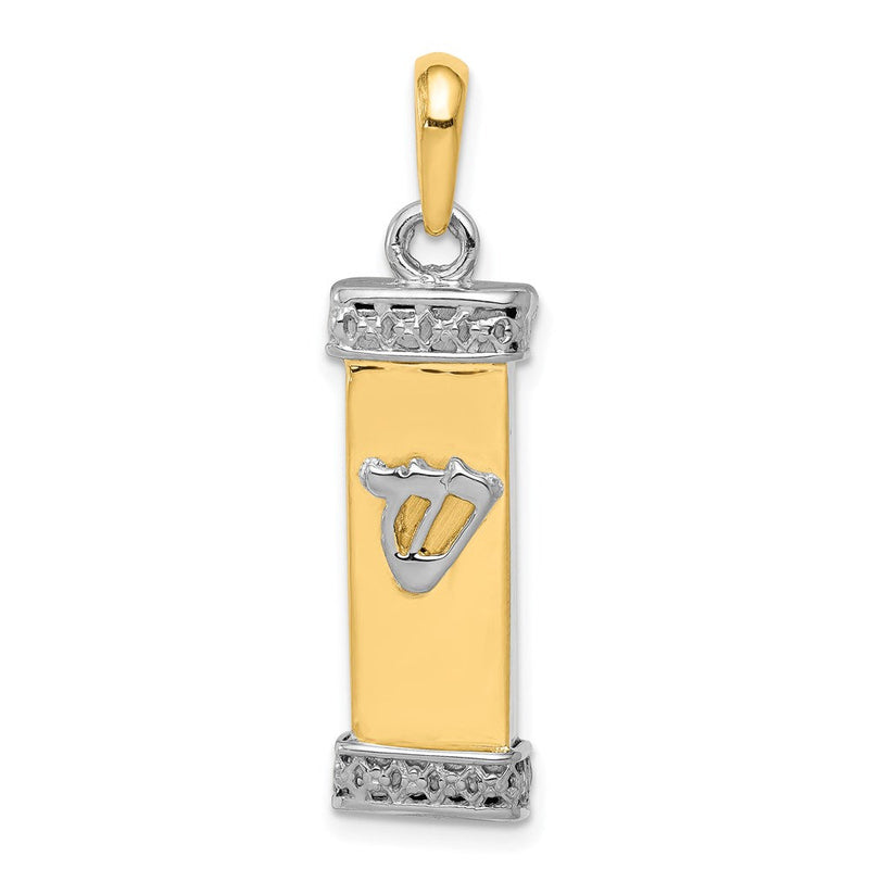 14 Karat Bicolor-Gold 3D-Mesusa-Anhänger
