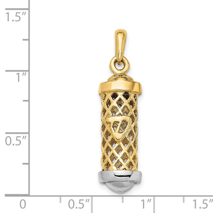 14K Bicolor Gold 3D-Mesusa-Anhänger