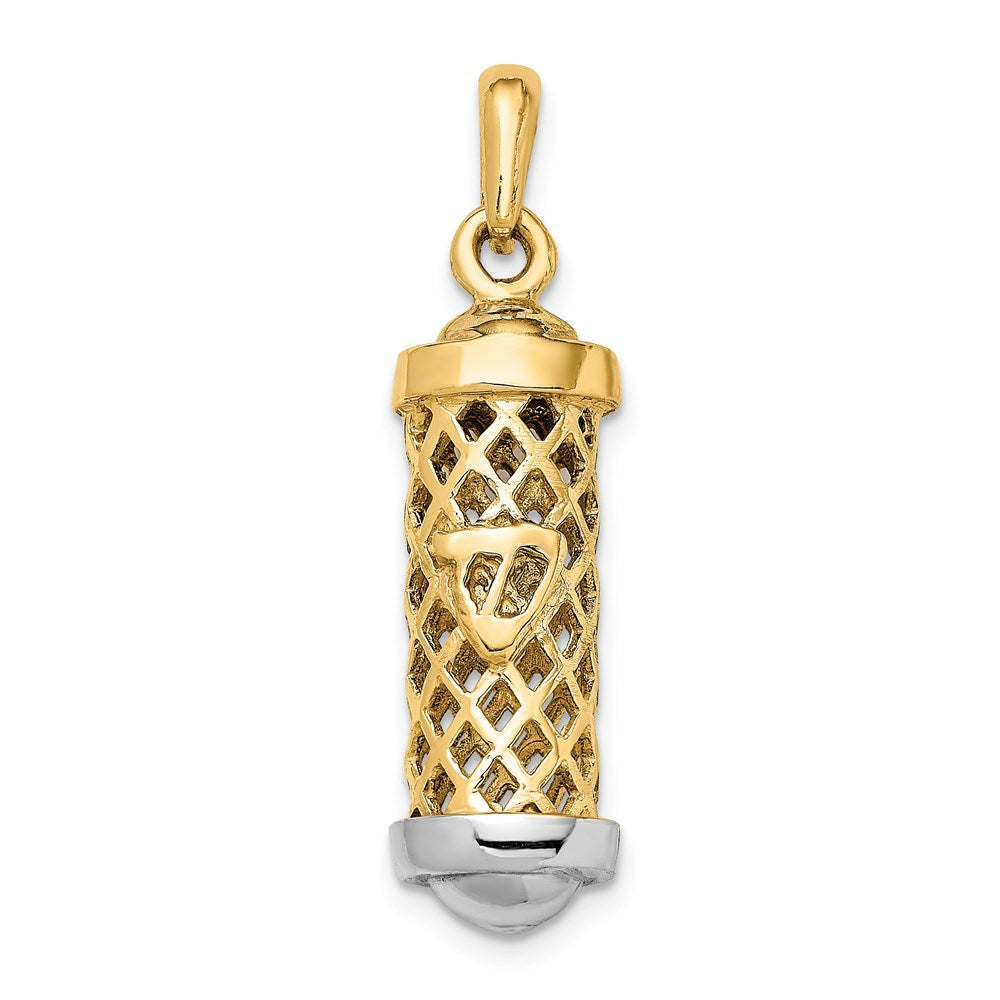 14K Bicolor Gold 3D-Mesusa-Anhänger