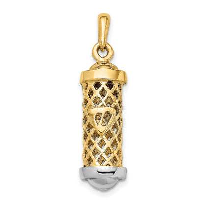 14K Bicolor Gold 3D-Mesusa-Anhänger