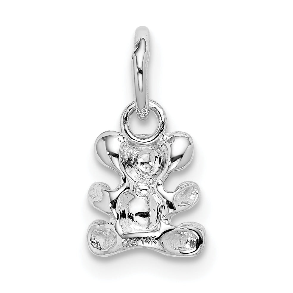 14K Weißgold Teddy Bär Charm