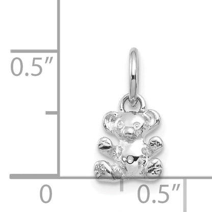 14K Weißgold Teddy Bär Charm