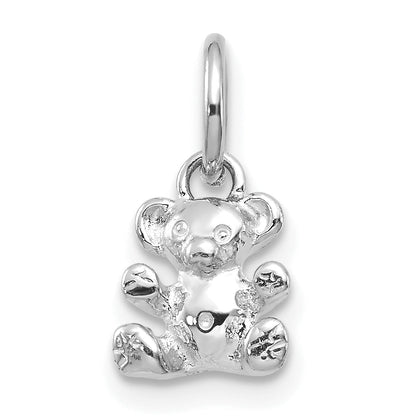 14K Weißgold Teddy Bär Charm